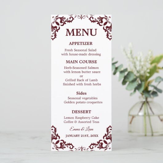 Rustic Mexican Wedding Menu Card (Debout devant)