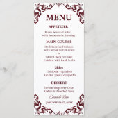Rustic Mexican Wedding Menu Card (Devant)