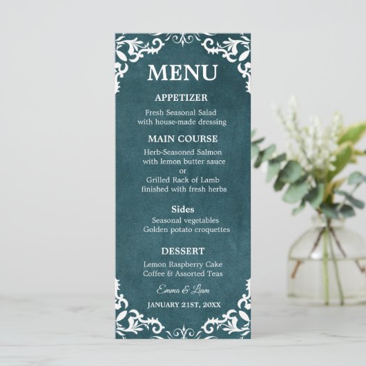Rustic Mexican Wedding Menu Card (Debout devant)