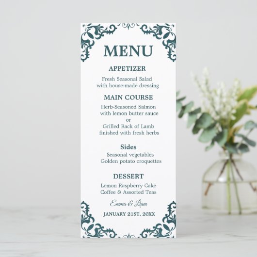 Rustic Mexican Wedding Menu Card (Debout devant)