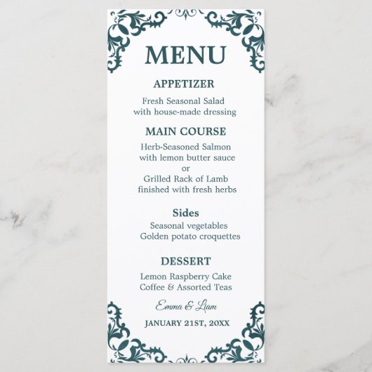 Rustic Mexican Wedding Menu Card (Devant)
