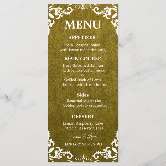 Rustic Mexican Wedding Menu Card (Devant)