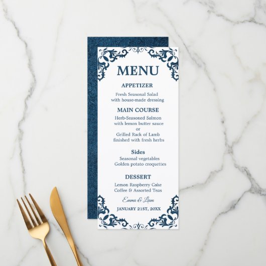 Rustic Mexican Wedding Menu Card (Voorkant / Achterkant in situ)