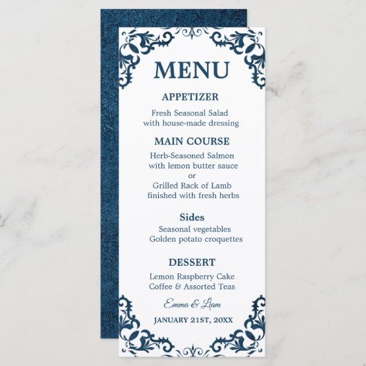 Rustic Mexican Wedding Menu Card (Devant / Derrière)