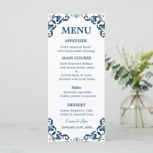 Rustic Mexican Wedding Menu Card (Staand voorkant)