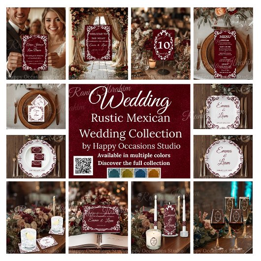 Rustic Mexican Wedding Menu Card