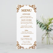 Rustic Mexican Wedding Menu Card (Debout devant)