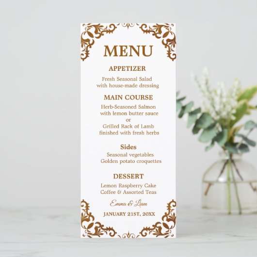 Rustic Mexican Wedding Menu Card (Debout devant)