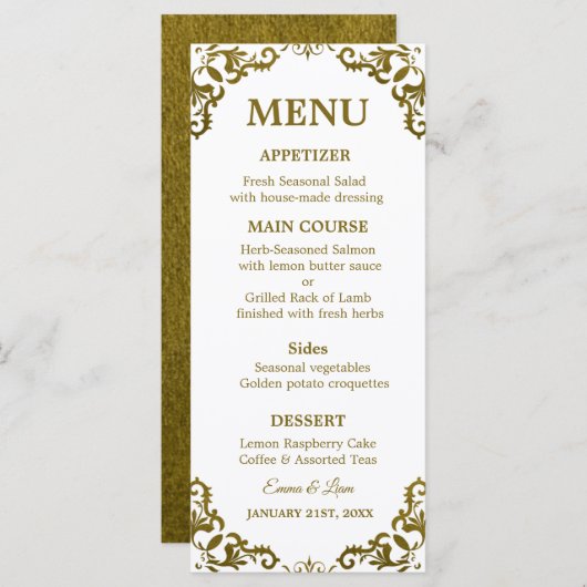 Rustic Mexican Wedding Menu Card (Devant / Derrière)
