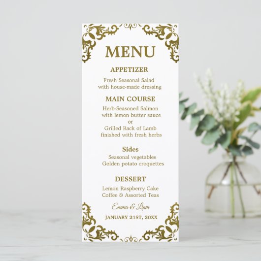 Rustic Mexican Wedding Menu Card (Debout devant)
