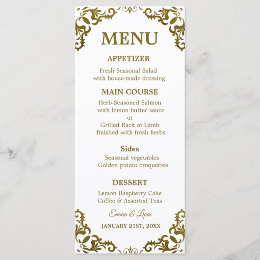 Rustic Mexican Wedding Menu Card (Devant)