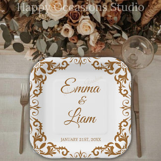 Rustic Mexican Wedding Paper Plates – Papel Picado Papieren Bordje