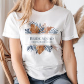Rustic Midnight Blue Monstera Bruidsmeisjes T-shirt