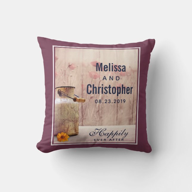 Rustic Milk Can country Wedding Kussen (Voorkant)