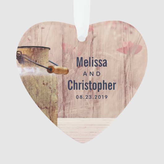 Rustic Milk Can country Wedding Ornament (voorkant)