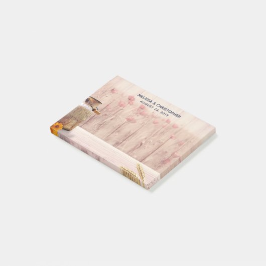 Rustic Milk Can country Wedding Post-it® Notes (Schuin)