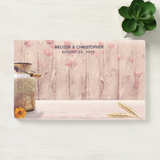 Rustic Milk Can country Wedding Post-it® Notes (Kantoor)