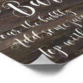 Rustic Mimosa Bar Weddenschap zwart Roze Poster (Hoek)