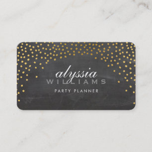 RUSTIC MINI CONFETTI schattig gouden folie krijtbo Visitekaartje