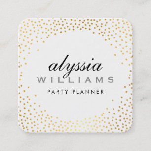 RUSTIC MINI CONFETTI schattig luxe halo gouden fol Vierkante Visitekaartje