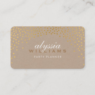 RUSTIC MINI CONFETTI schattig trendy gouden folie  Visitekaartje