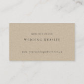 Rustic Minimal Olive Branch Fauna Wedding Website Visitekaartje (Achterkant)