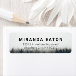Rustic Minimal Pine Trees Woodland Return Address Etiket