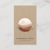 Rustic Minimalist Boho Kraft Visitekaartje (Voorkant)