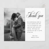 Rustic Minimalist Script Weduwfoto Hartelijk dank (Voorkant)