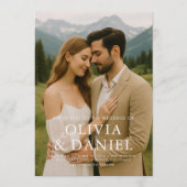 Rustic Minimalist Simple Photo Wedding Invitation (Devant)
