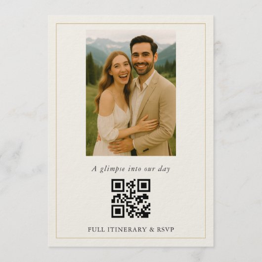 Rustic Minimalist Simple Photo Wedding Invitation (Dos)