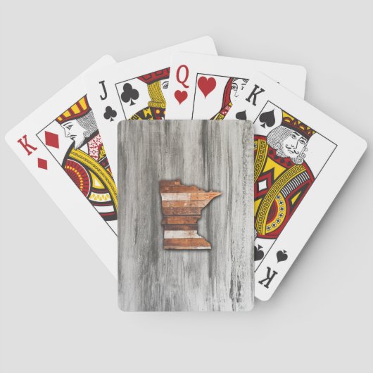 Rustic Minnesota Shape Pokerkaarten (Achterkant)