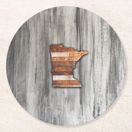 Rustic Minnesota Shape Ronde Kartonnen Onderzetter (Voorkant)