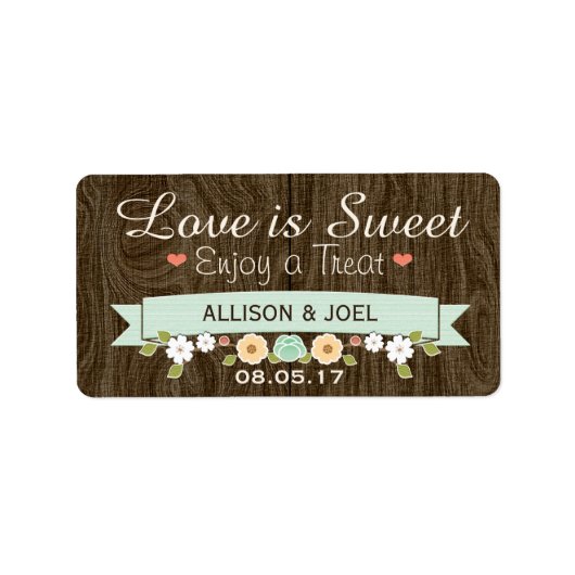 Rustic Mint Boho Love is Sweet Faveur Étiquettes (Devant)