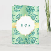 Rustic Mint Green Glitter Filigree Muslim Wedding (Achterkant)