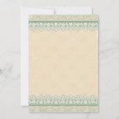 Rustic Mint Sage Ivory Lace Parchment Wedding Kaart (Achterkant)