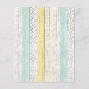 Rustic Mint & Yellow Boho Geo Mod Scrapbook Paper Flyer