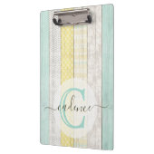 Rustic Mint & Yellow Boho Geo Modern, gepersonalis Klembord (Links)