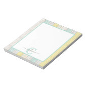 Rustic Mint & Yellow Boho Geo Modern, gepersonalis Notitieblok (Gedraaid)
