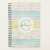 Rustic Mint & Yellow Boho Geo Modern, gepersonalis Planner (Voorkant)