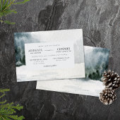 Rustic Misty Mountain Lake Watercolor Invitation