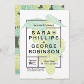 Rustic Modern Beer Hops Wedding Invitation Kaart (Voorkant / Achterkant)