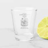 Rustic Modern Bergen Aangepaste Bruidsjonker Shot Glas (Achterkant)