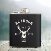 Rustic Modern BEST DAD EVER Aangepaste naam Deer B Heupfles