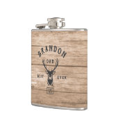 Rustic Modern BEST DAD OOIT Eigen naam Jaar Hout Heupfles (Links)