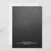Rustic Modern Black Leather Wedding Uitnodiging (Achterkant)