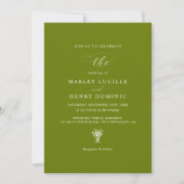 Rustic Modern Bright Olive Green Wedding Kaart (Voorkant)