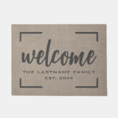 Rustic Modern Burlap - Het Onthaal van het Manuscr Deurmat (Voorkant)