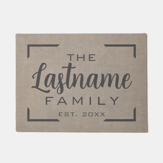Rustic Modern Burlap - Welkom bij het script Deurmat (Voorkant)