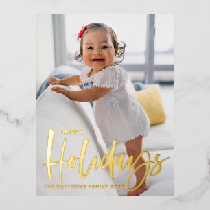 Rustic Modern Calligrafie Prettige feestdagen Foto